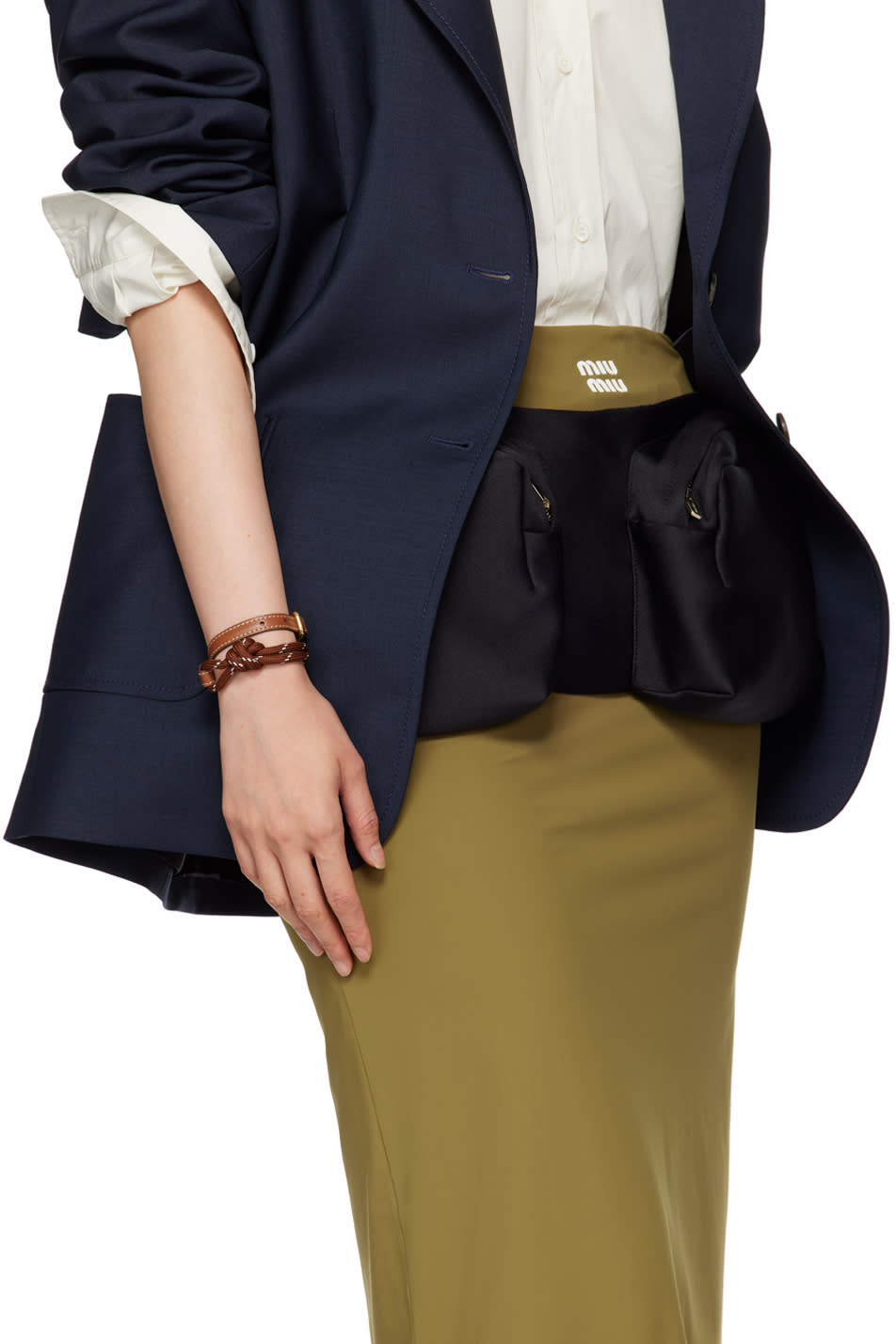 Miu Miu - Bracelet double tour brun