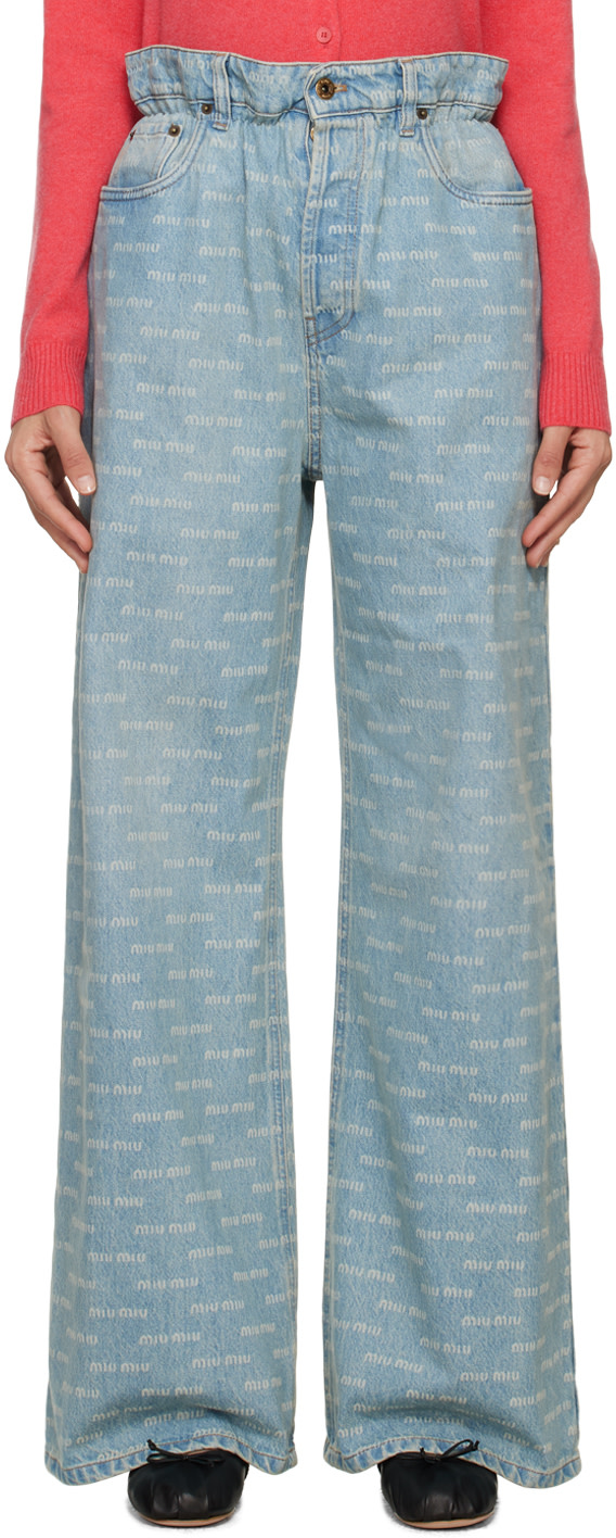 Miu Miu - Blue Printed Jeans