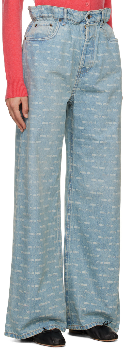 Miu Miu - Blue Printed Jeans