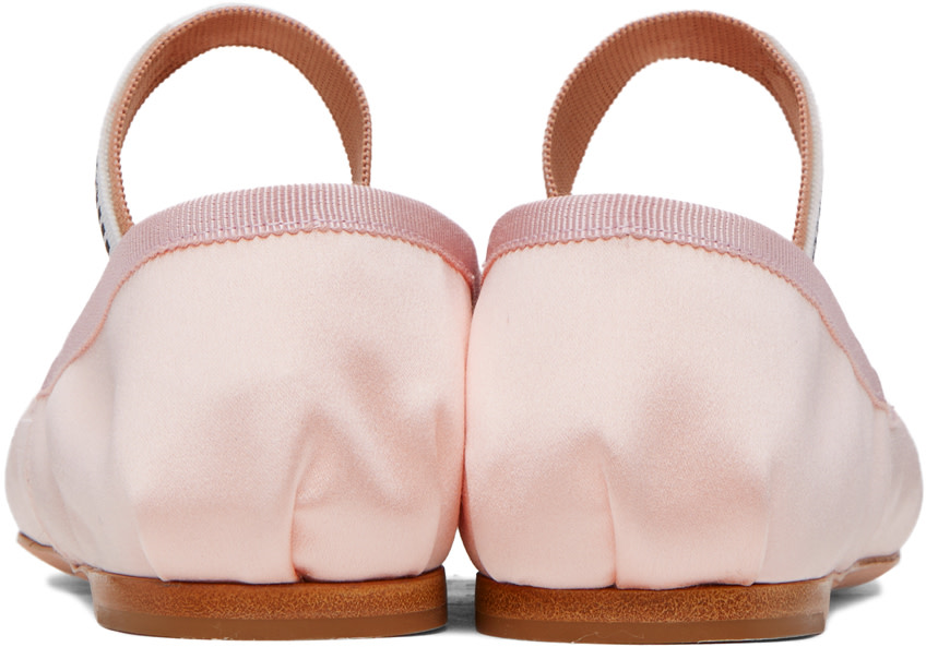 Miu Miu: Pink Bow Ballerina Flats | SSENSE Canada