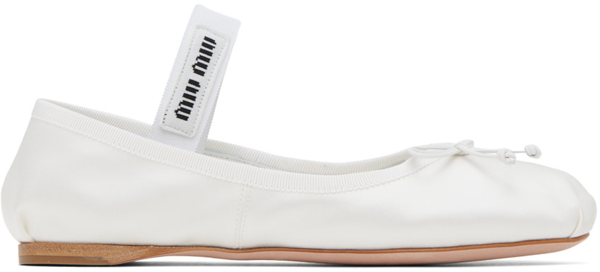 Miu Miu - Ballerines blanches en satin