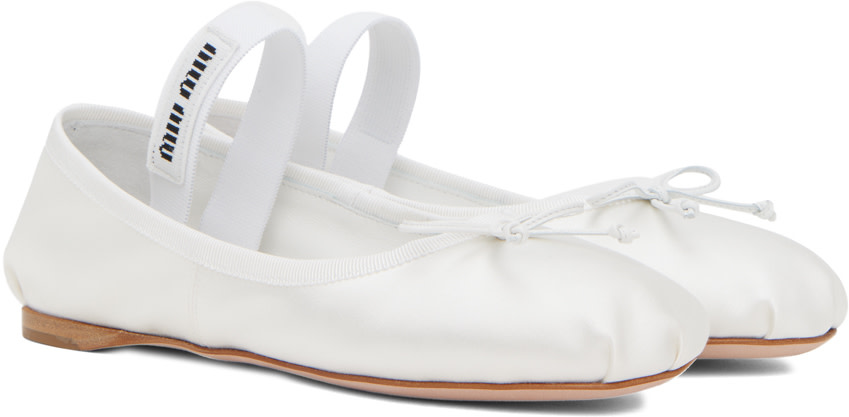 Miu Miu - Ballerines blanches en satin
