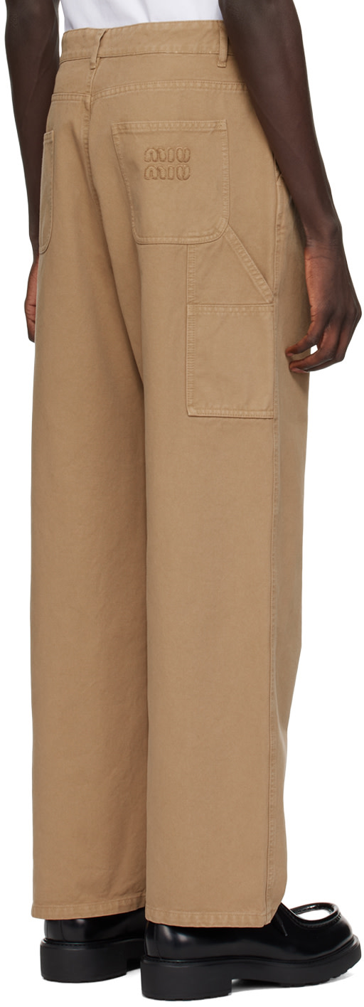 Miu Miu - Brown Garment-Dyed Trousers