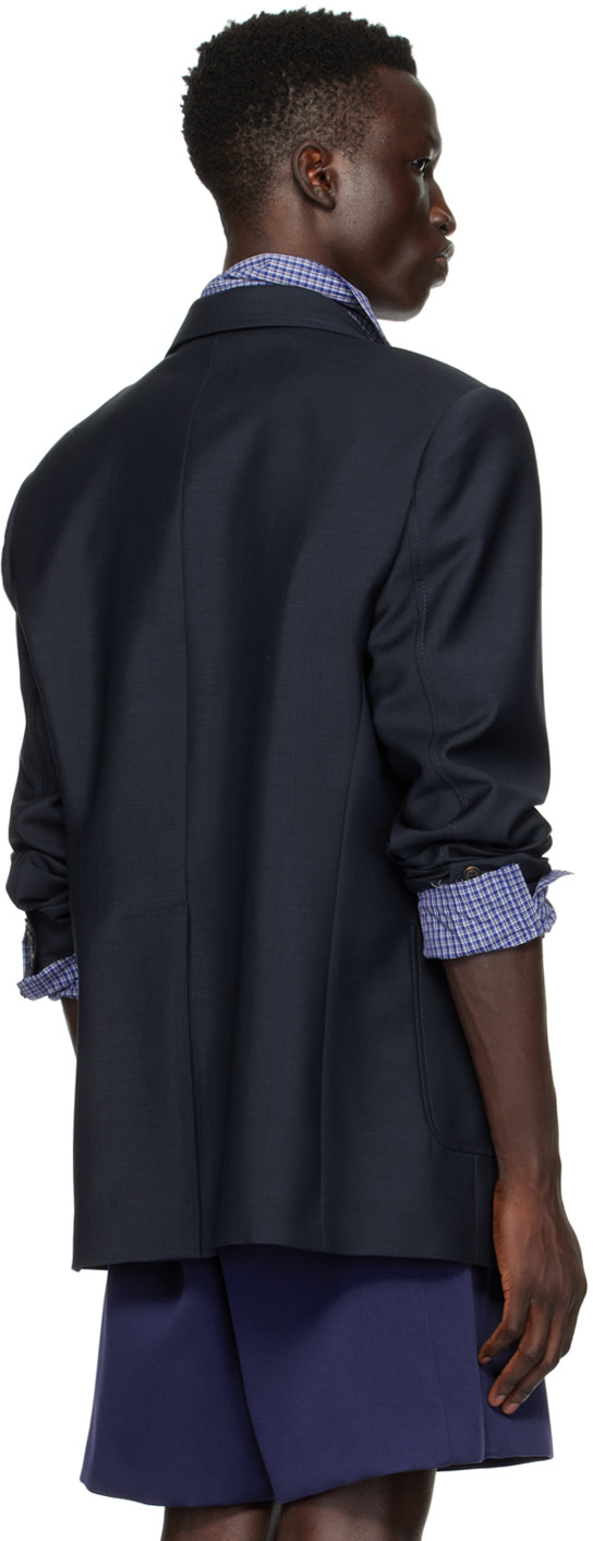 Miu Miu - Navy Single-Breasted Blazer