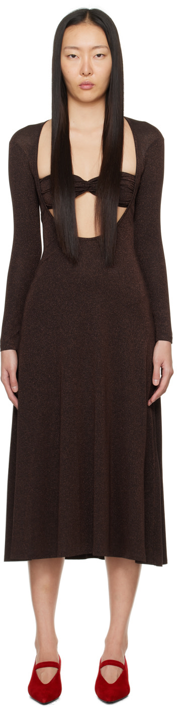 Beaufille - Robe midi Baes brune