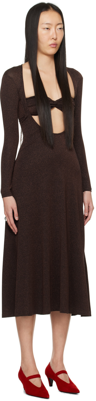 Beaufille - Robe midi Baes brune