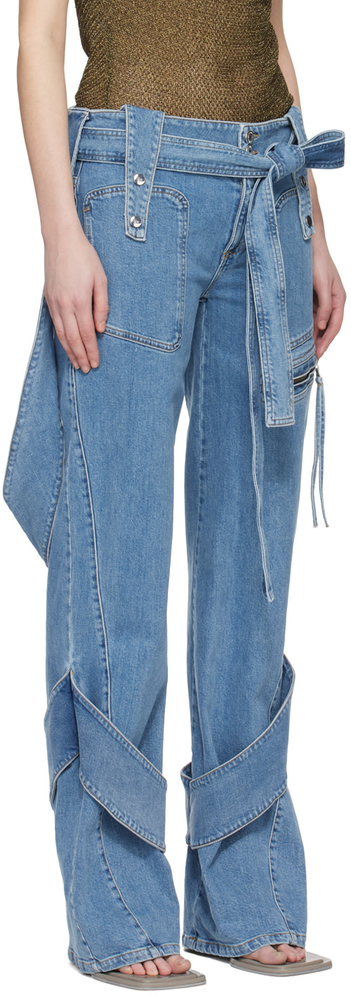 Blumarine: Blue Layered Jeans | SSENSE