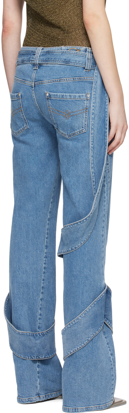 Blumarine: Blue Layered Jeans | SSENSE