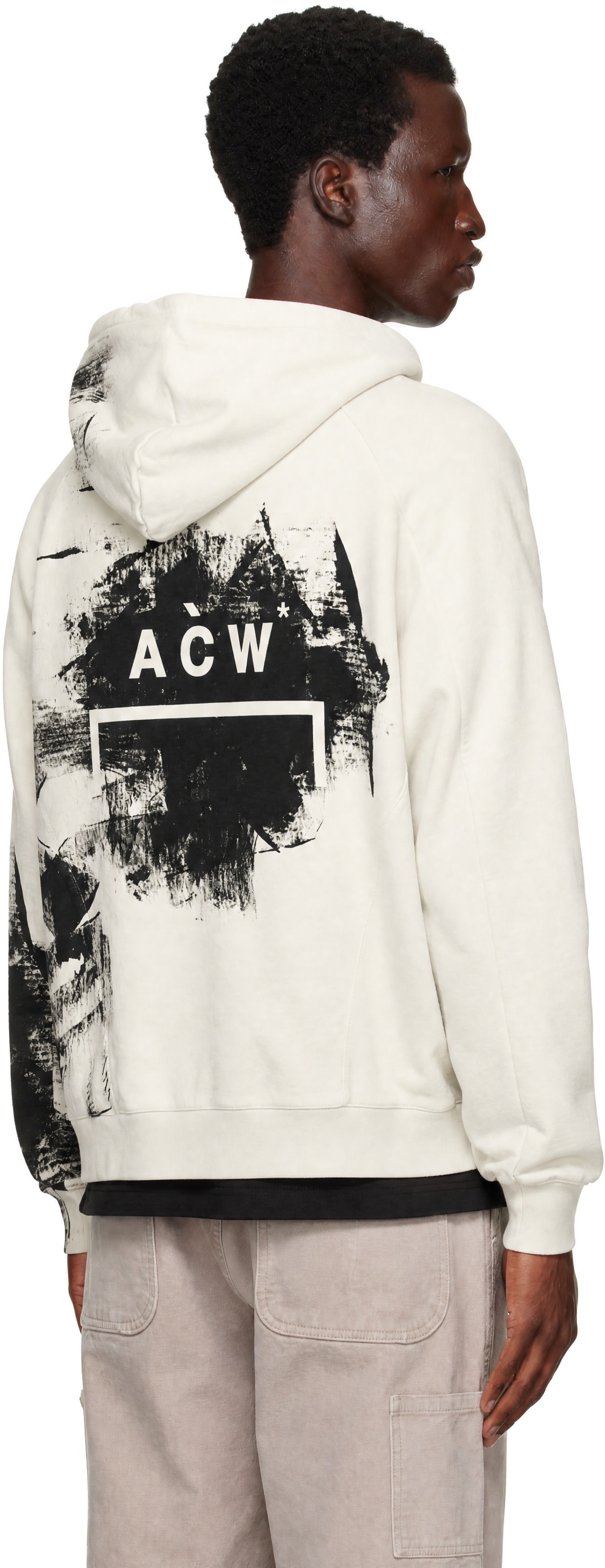 A-COLD-WALL* - Pull à capuche beige et noir à image