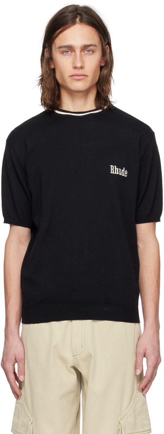 Rhude - Pull noir à logo brodé