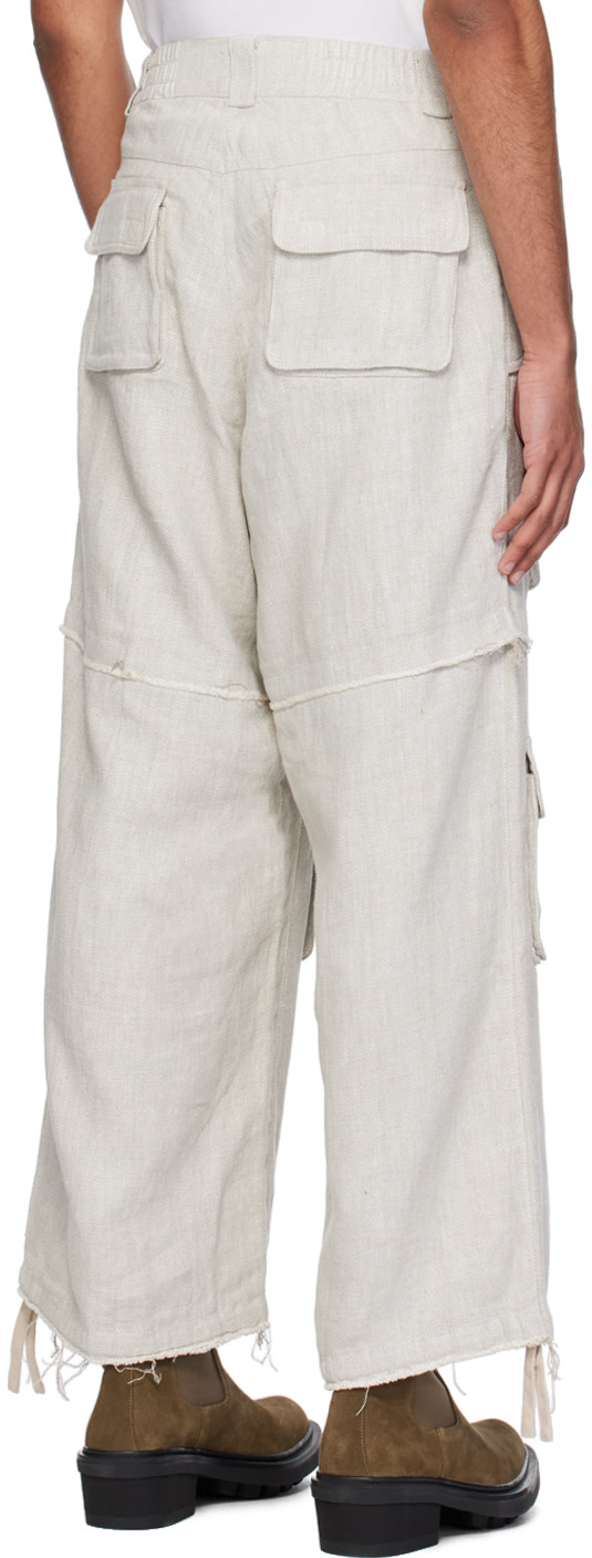 MISBHV - Pantalon cargo gris à bords bruts