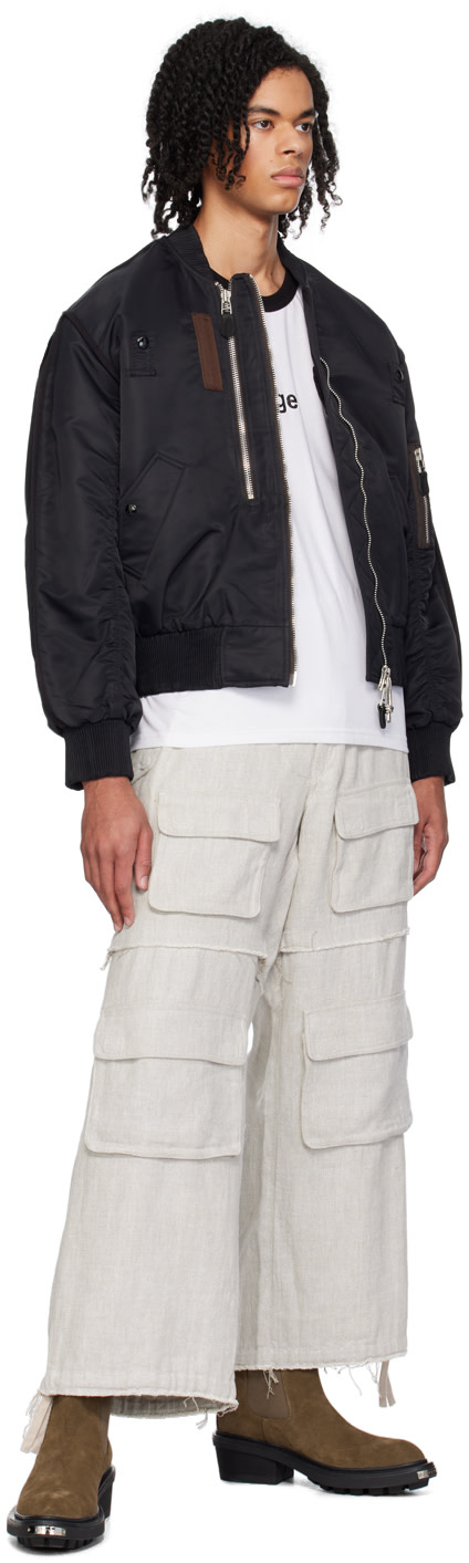 MISBHV - Pantalon cargo gris à bords bruts