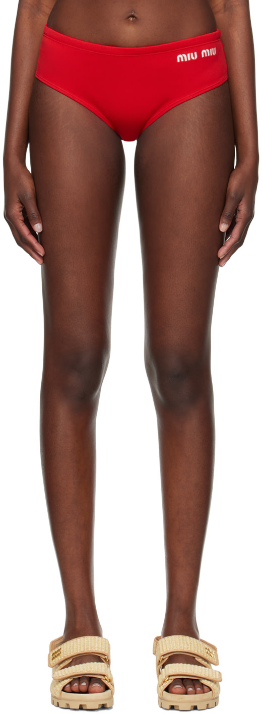 Miu Miu - Red Drawstring Swim Briefs