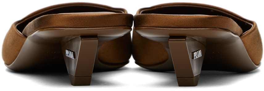 Prada - Brown Satin Mules