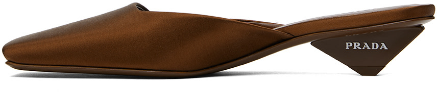 Prada - Brown Satin Mules