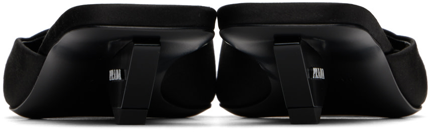 Prada - Mules noires en satin