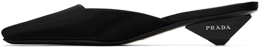 Prada - Mules noires en satin