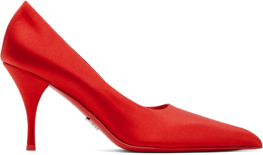 Prada - Red Satin Heels