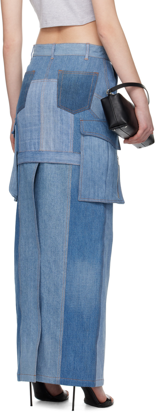 SRVC - Jupe midi Uma bleue en denim