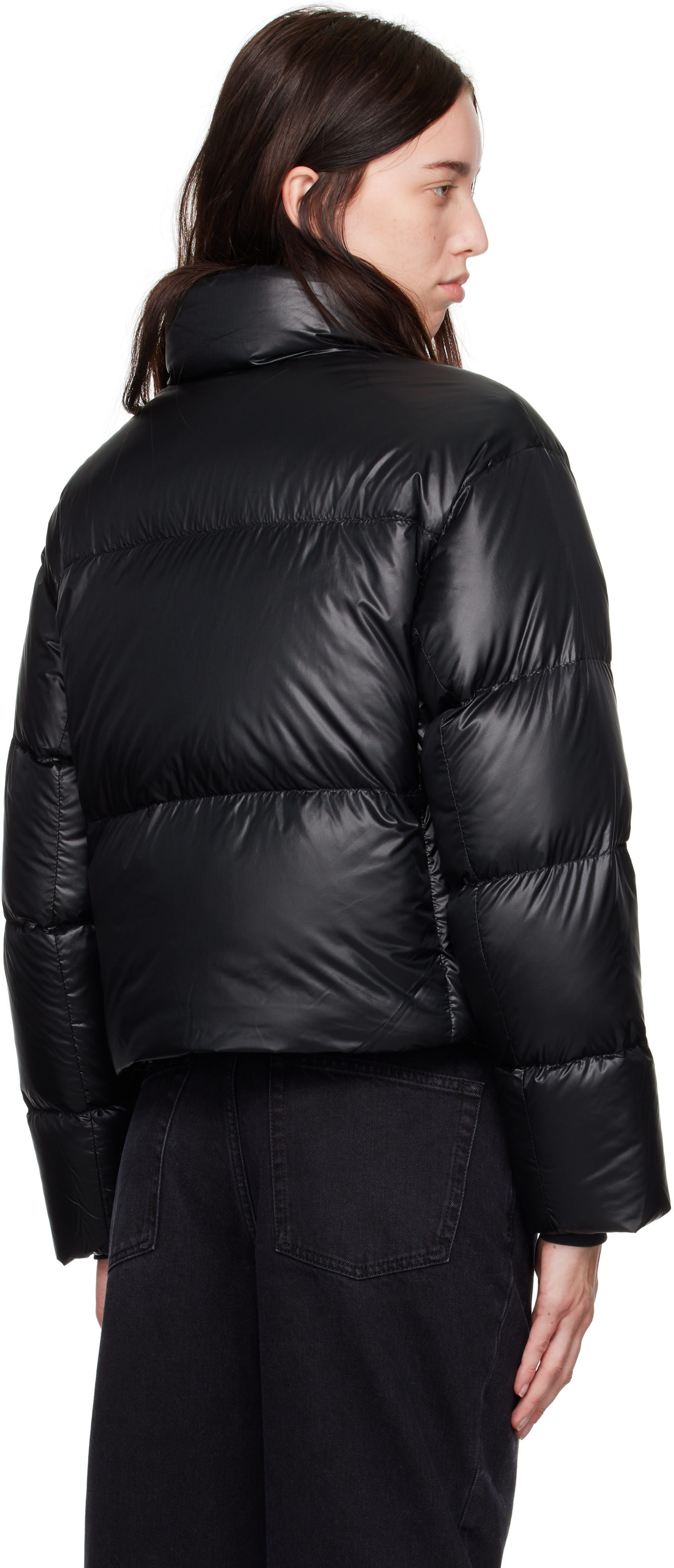 Canada Goose: Black Cypress Cropped Puffer Down Jacket | SSENSE