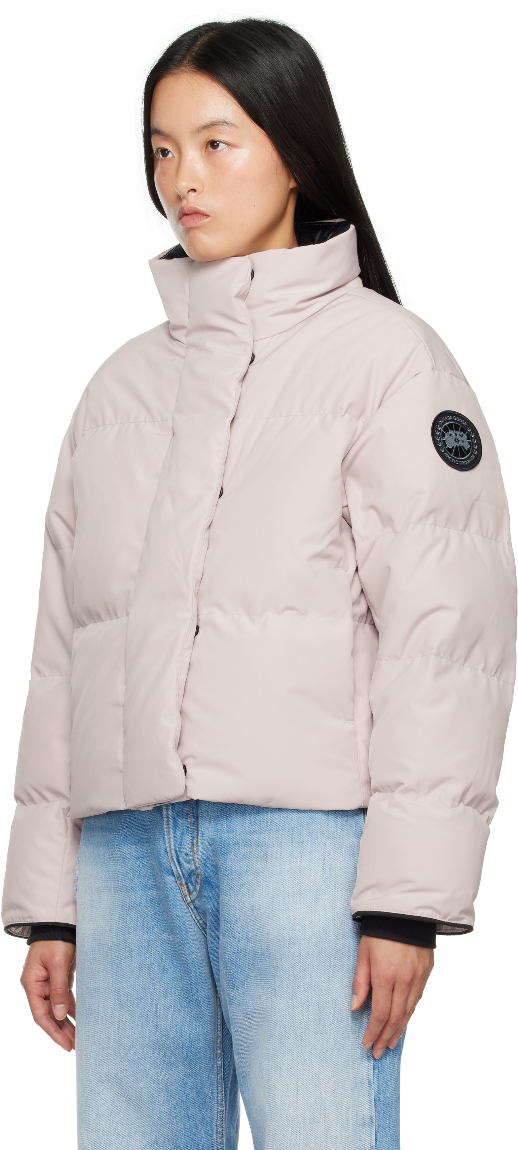 Canada Goose: Pink 'Black Label' Grandview Cropped Down Jacket