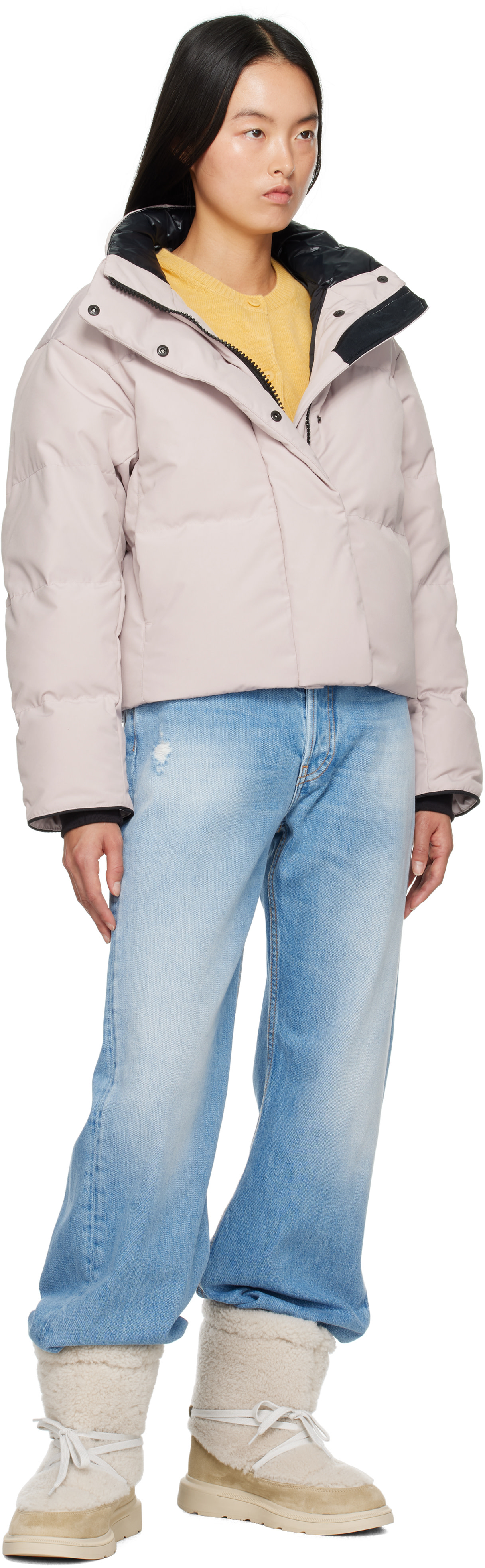 Canada Goose: Pink 'Black Label' Grandview Cropped Down Jacket