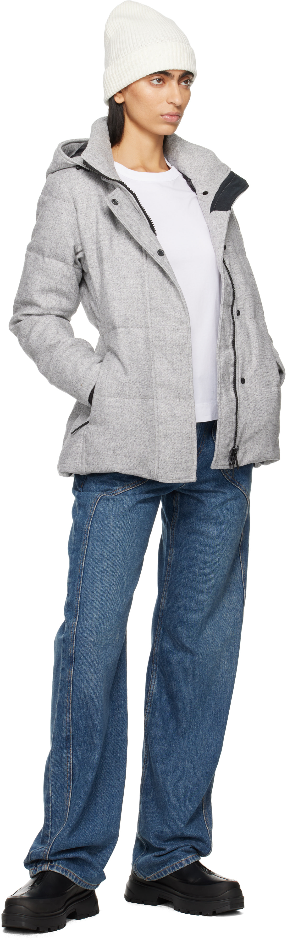 deres☆ Chelsey coat-like jacket ダークグレー Canada Goose: Gray Chelsea Down Jacket | SSENSE Canada