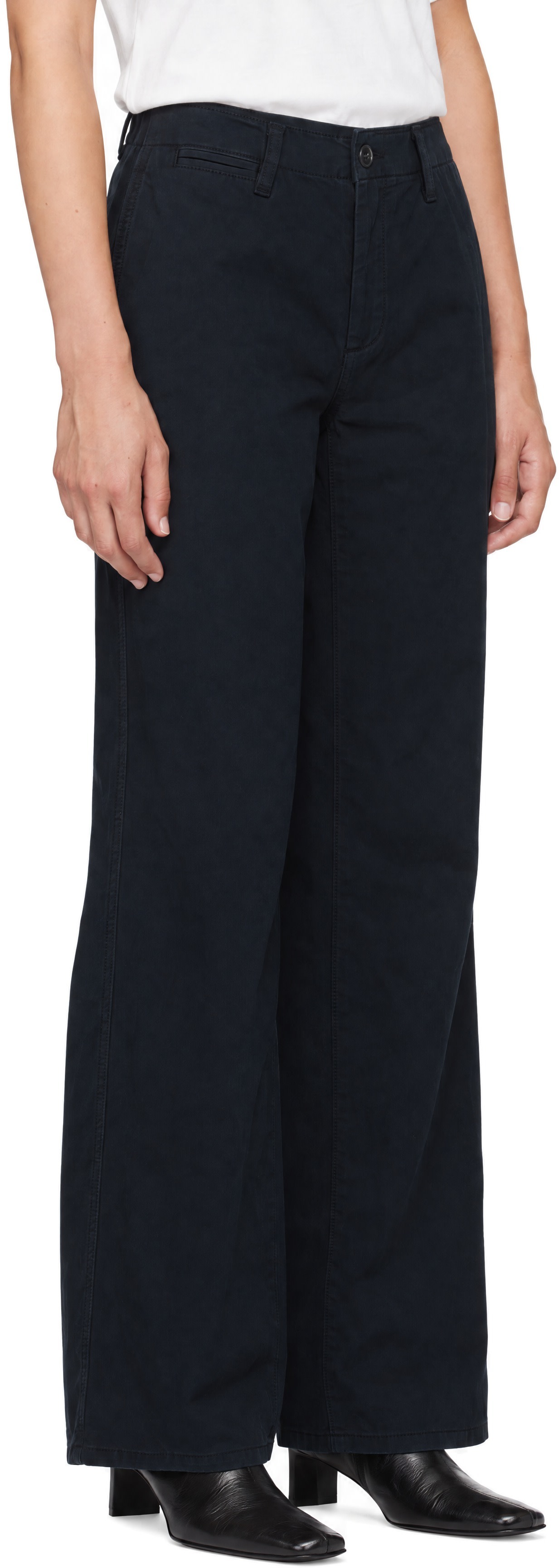 rag & bone - Pantalon chino ample Sofie bleu marine