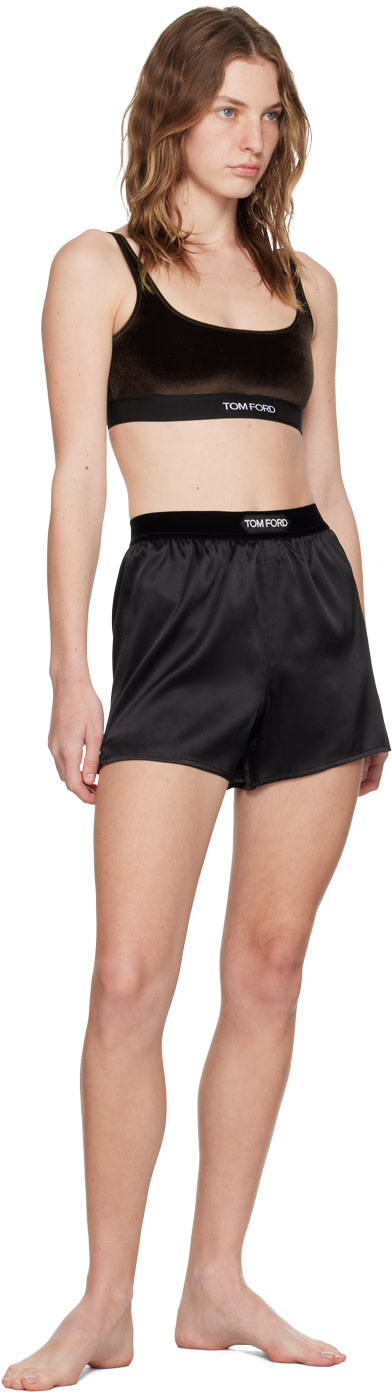 TOM FORD: Brown Jacquard Bra | SSENSE