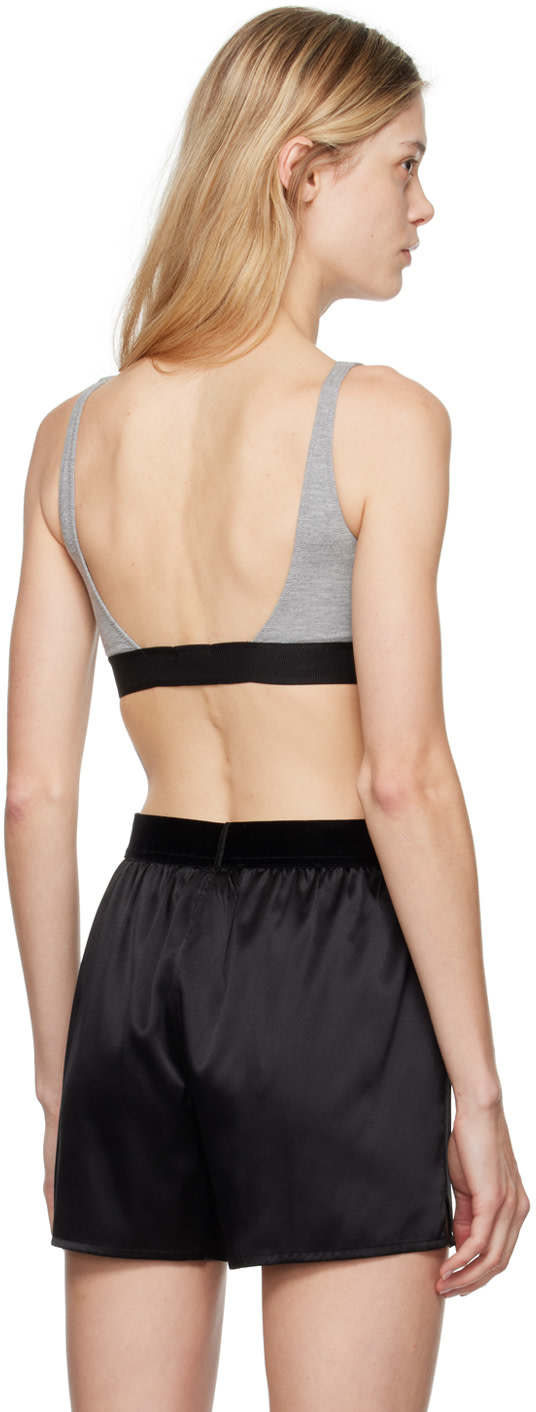 TOM FORD - Soutien-gorge gris à logo