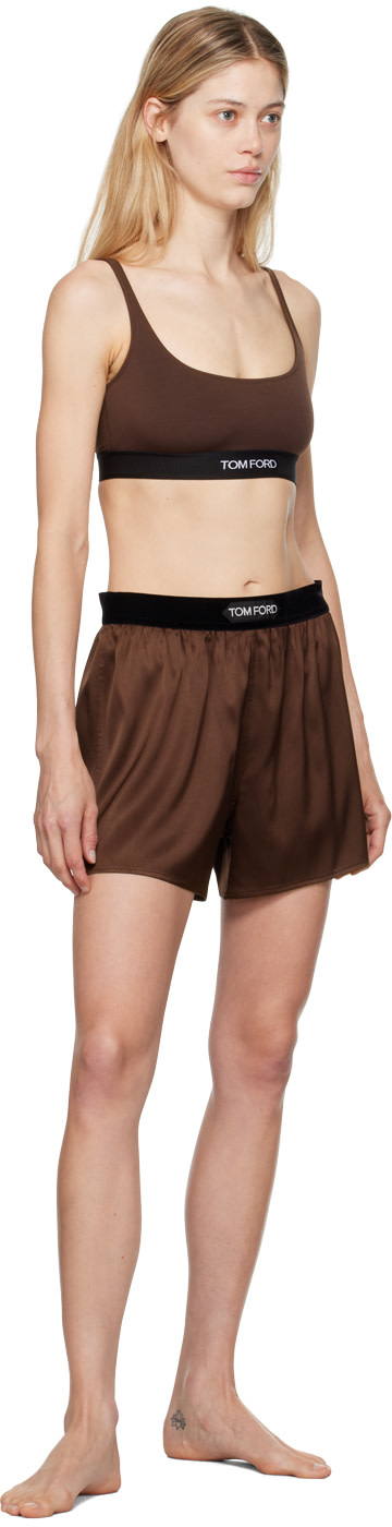 TOM FORD - Soutien-gorge brun à logo