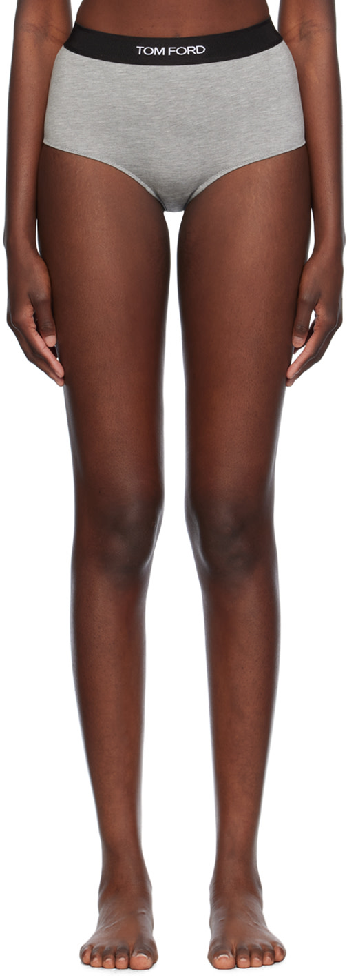 TOM FORD - Culotte grise en modal à logo