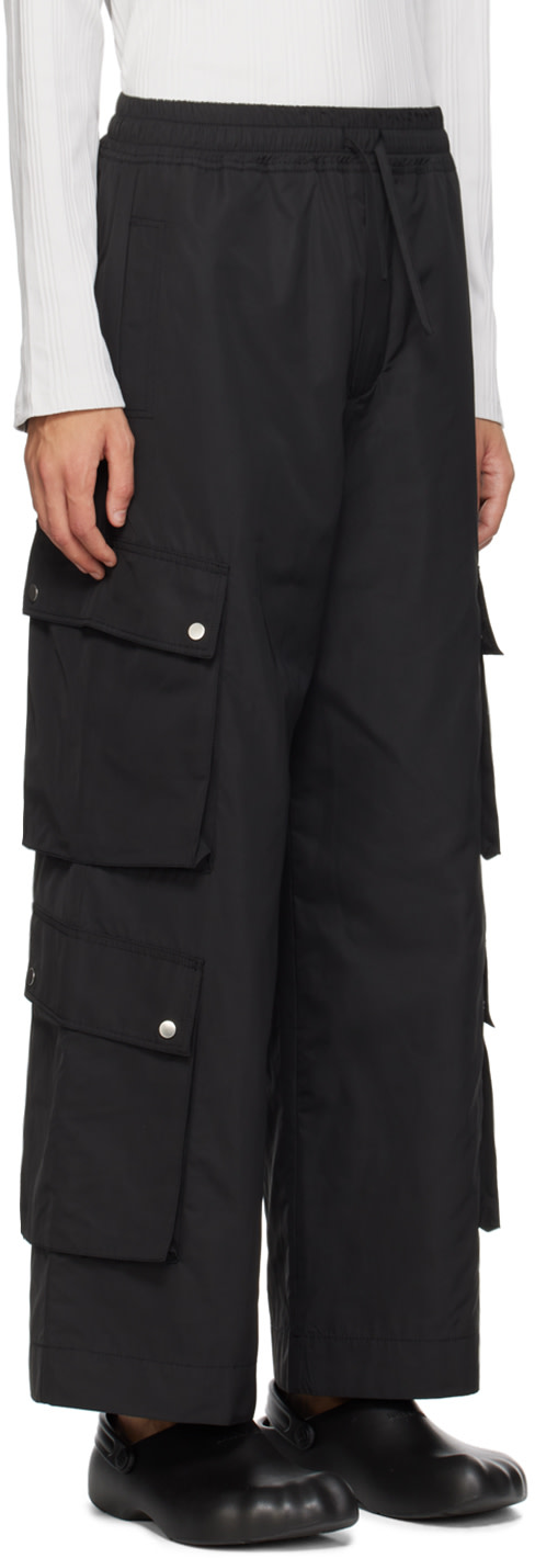 FFFPOSTALSERVICE - Black Drawstring Cargo Pants