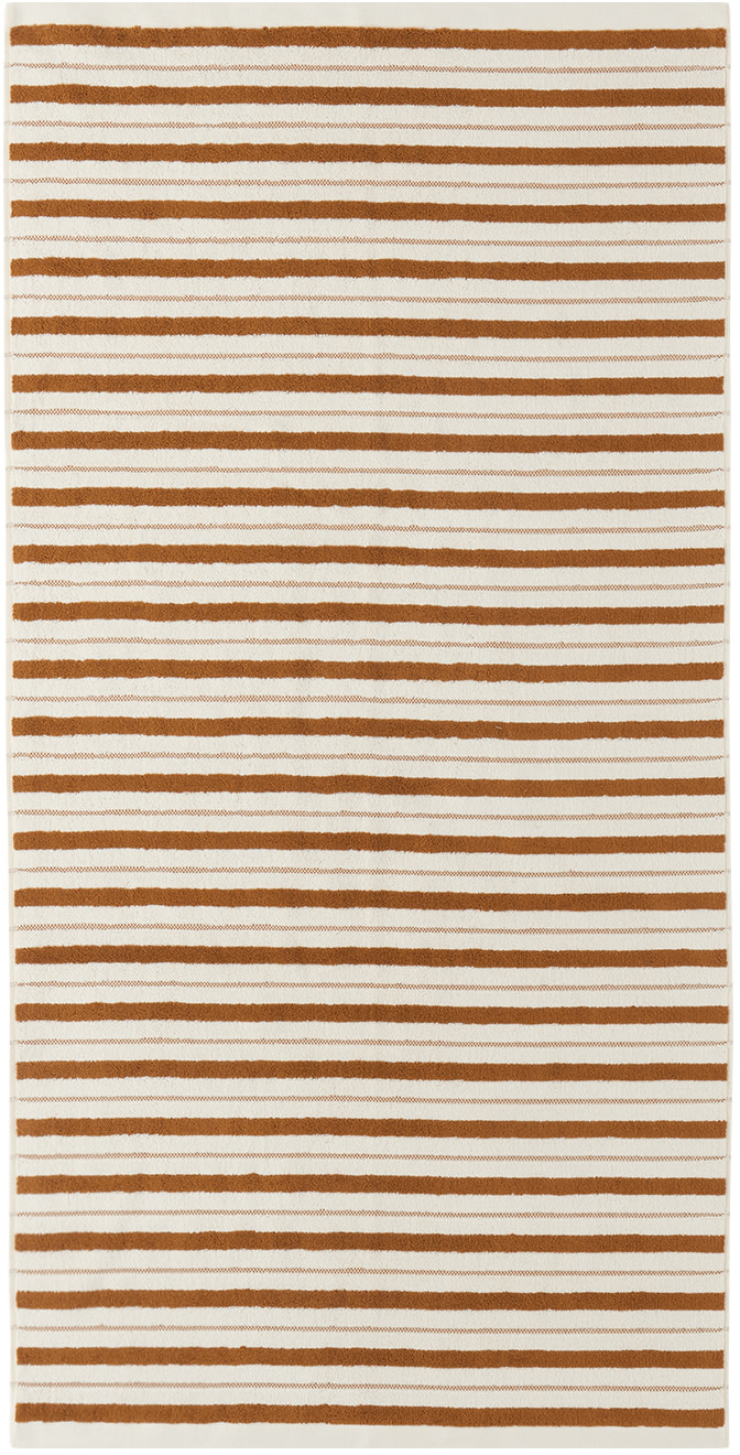 Baina - Off-White & Orange Franklin Bath Towel