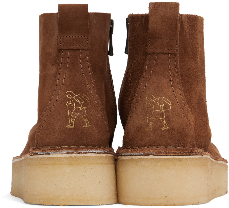 Clarks Originals: Brown Trek Wedge Boots | SSENSE