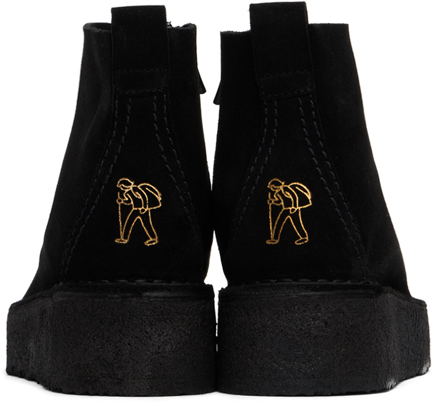 極美品　ClarksOriginals　TREKWEDGEBOOT　サイドジップ Clarks Originals: Black Trek Wedge Boots | SSENSE