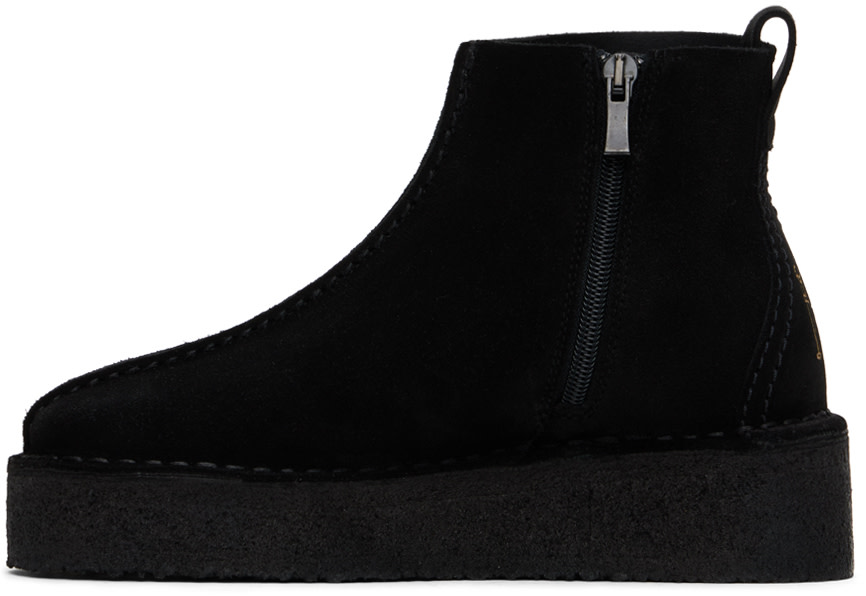 ＜Clarks＞TREK WEDGE BOOT Clarks Originals: Black Trek Wedge Boots | SSENSE