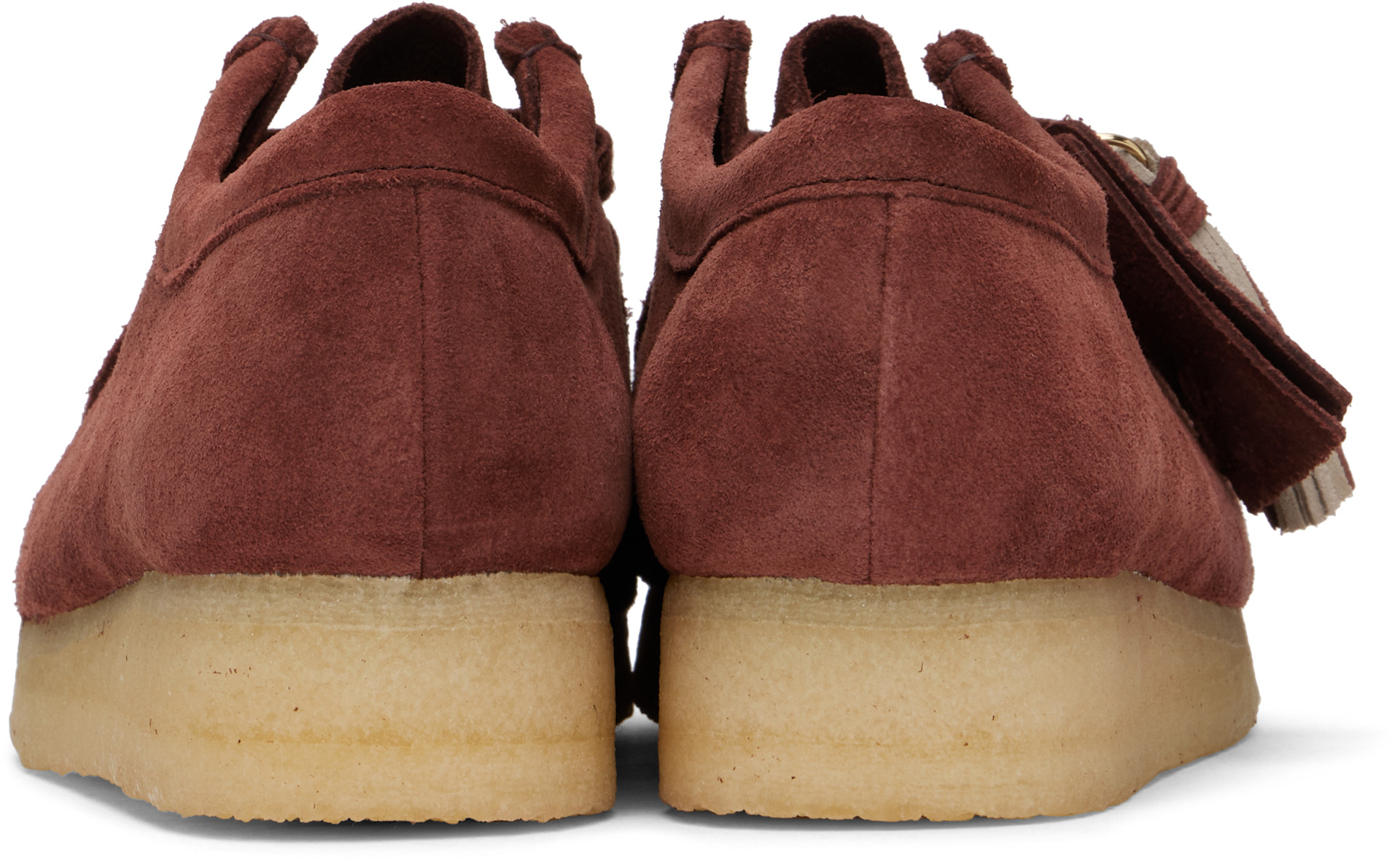 Clarks Originals: Burgundy Wallabee Derbys | SSENSE