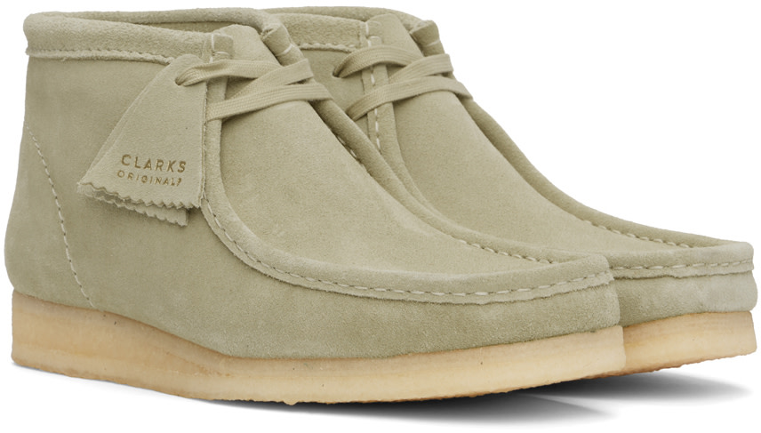 Clarks Originals: Beige Wallabee Boots | SSENSE