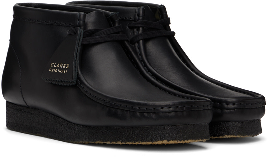 Clarks Originals: Black Wallabee Boots | SSENSE