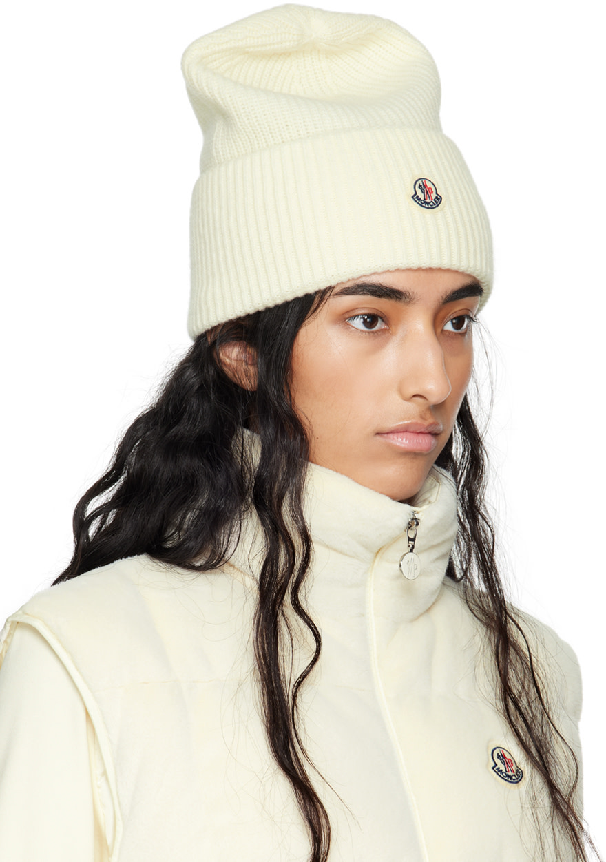 Moncler - 오프 화이트 울 비니