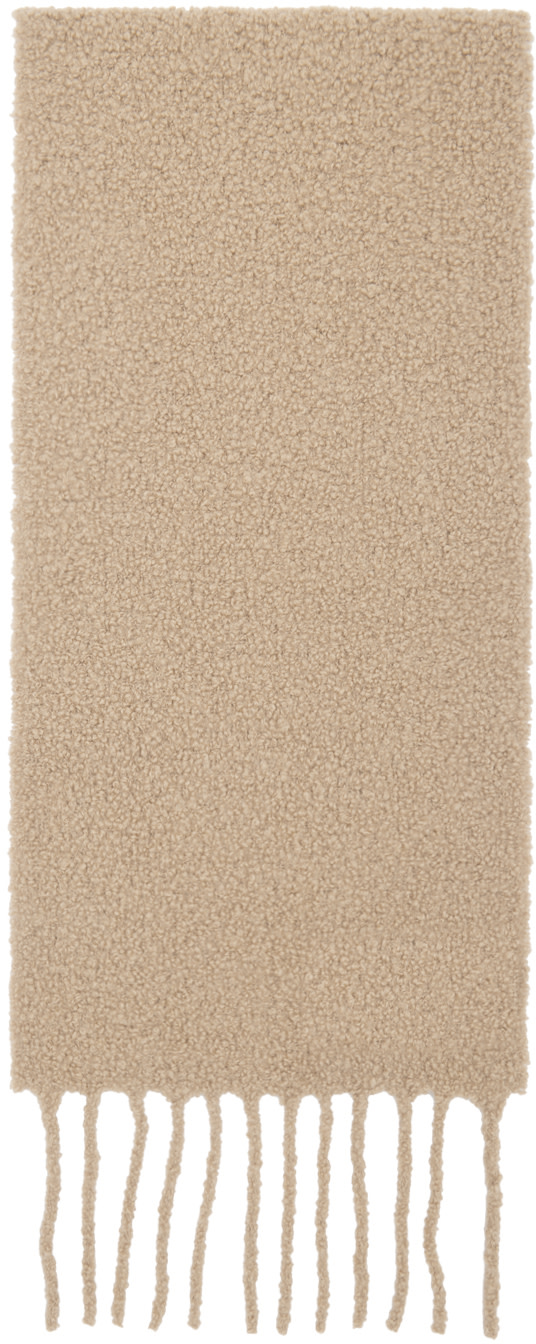 Moncler - Écharpe beige à franges