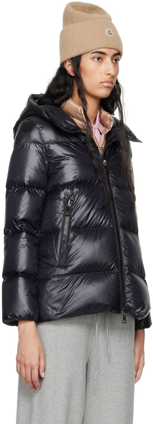 Moncler - 블랙 세리트 쇼트 다운 재킷
