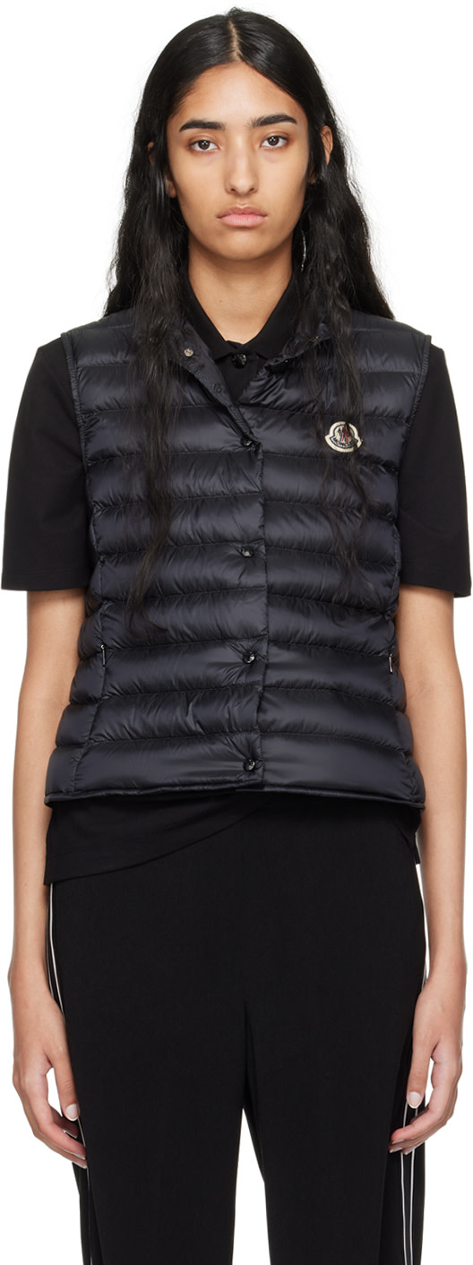 Moncler: Black Liane Down Vest | SSENSE