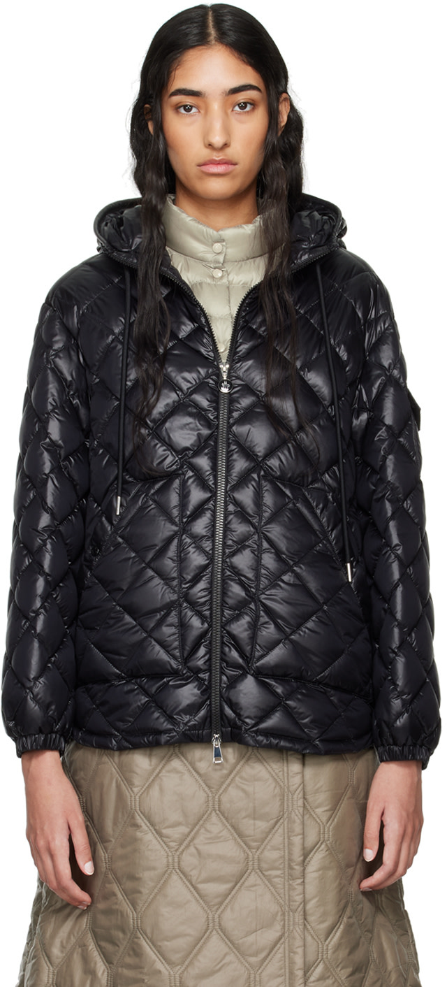 Moncler - 블랙 후드 다운 재킷