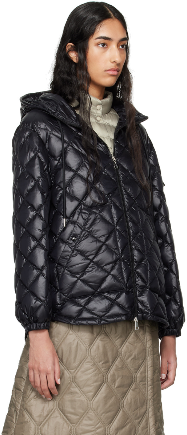 Moncler - 블랙 후드 다운 재킷