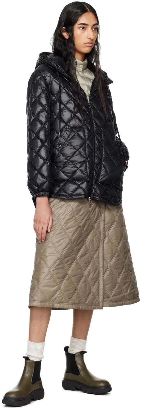 Moncler - 블랙 후드 다운 재킷