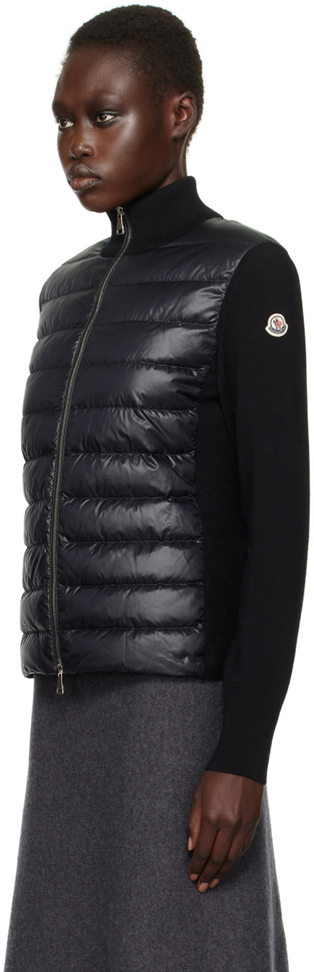 Moncler - 블랙 울 패딩 다운 재킷