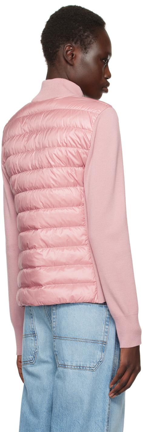 Moncler: Pink Padded Wool Down Jacket | SSENSE Canada Moncler: Pink Padded Wool Down Jacket | SSENSE Canada