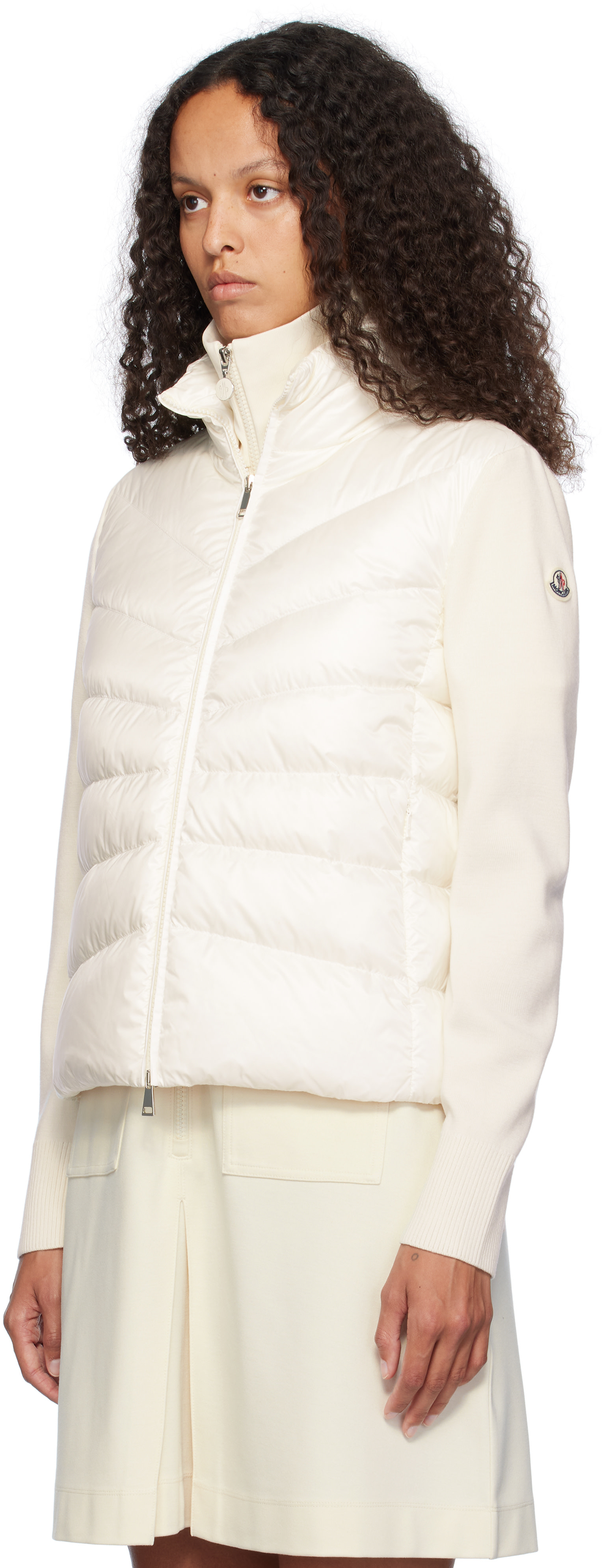 Moncler - 오프 화이트 울 패딩 다운 가디건